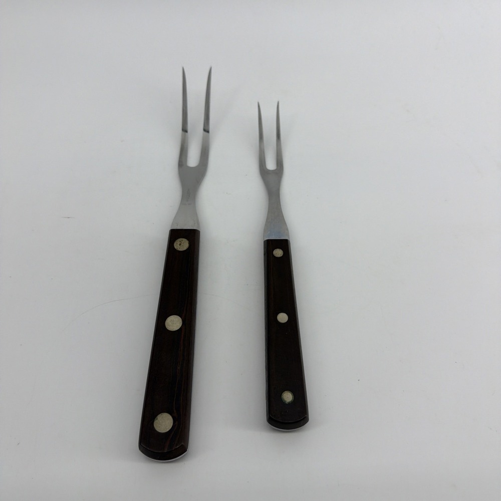 Vintage Cutco 2 Prong Fork Set-No. 36 & 37-Wood Handle Carving Fork